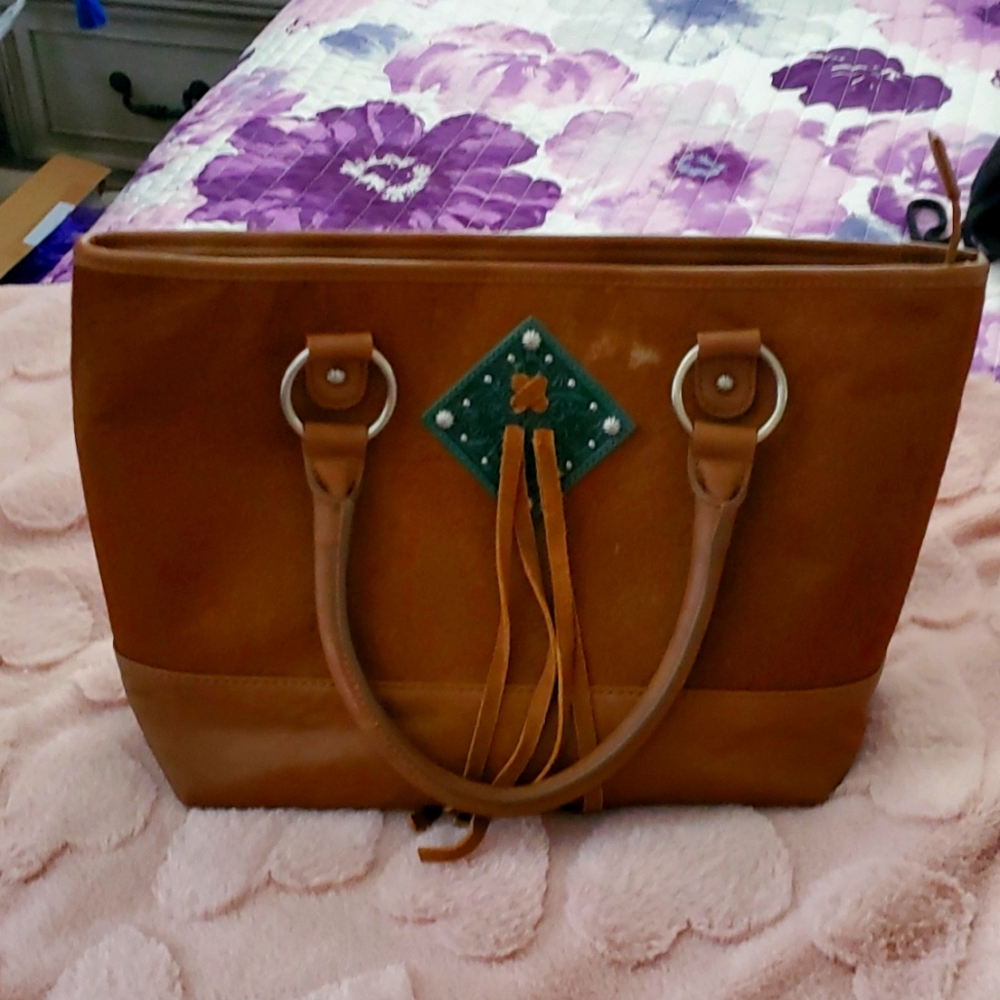 Vintage SHYANNE brown leather and cowhide bag